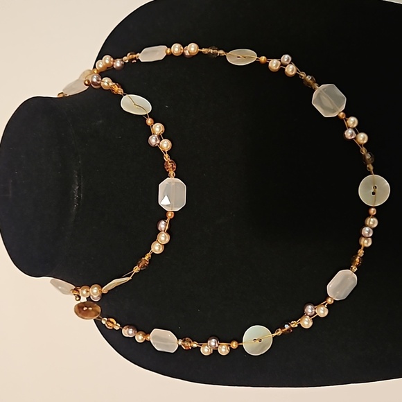 COOKIE LEE Abalone, Faux Pearls & Beads 36" Long Necklace - Picture 2 of 7